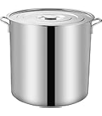 Amazon｜寸胴鍋 ステンレス100％ 業務用 39cm (50L) 蓋付き 両手