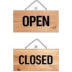 Amazon Two Face オープン クローズ 看板 Open Closed 木製 国産杉 木目 文房具 オフィス用品 文房具 オフィス用品