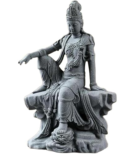 Amazon｜木彫り 仏像 【観音 様】 仏教美術品 観音像彫刻 観世音菩薩