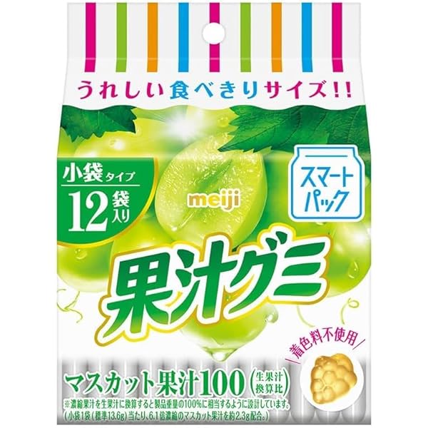 Amazon.co.jp: Meiji Fruit Juice Gummy Smart Pack Grapes 5.6 oz