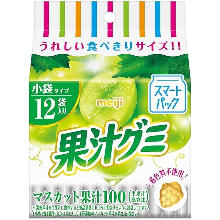 Amazon.co.jp: Meiji Fruit Juice Gummy Smart Pack Grapes 5.6 oz