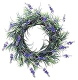 エルアーツ 造花 ラベンダーリース 全長36cm・穂長5cm E3623-00