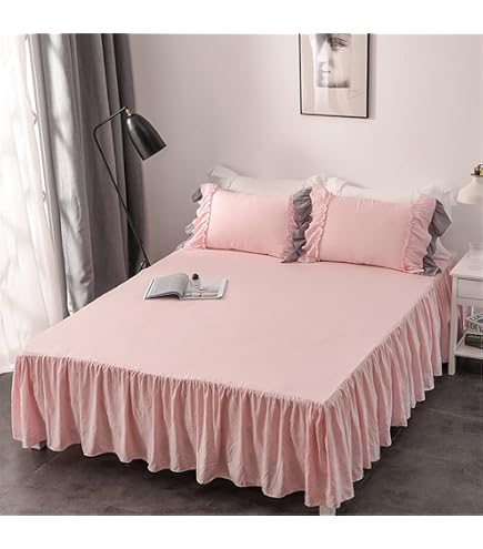 Amazon｜Laura Ashley Home 無地 フリル付きベッドスカート、キング