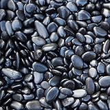 高級玉砂利 黒光石(彩光石)自然玉 3分(7mm～12mm) 小袋 800g