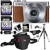 Canon PowerShot G9 X Digital Camera 20.2 MP Sensor & Wi-Fi Silver + Lexar 32GB 2 Pack + Ritz Gear Ca