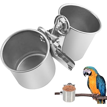 ⚫︎同梱用商品⚫︎送料別⚫︎インコさん用  ステンレスの餌入れ 取り付け金具付 値下げ インコ 鳥 グッズ/ステンレス餌入れ 5オンス : 鳥グッズの店