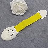 イエローbaby-kids-cabinet-drawers-fridge-door-plastic-adjustable-locks-safety-protection