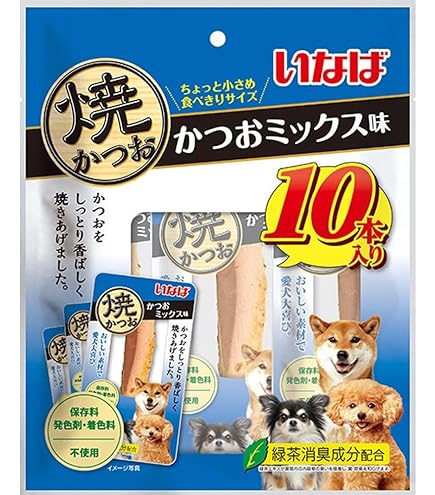 Amazon.co.jp: いなば 焼かつお チキンミックス味 10本 犬用