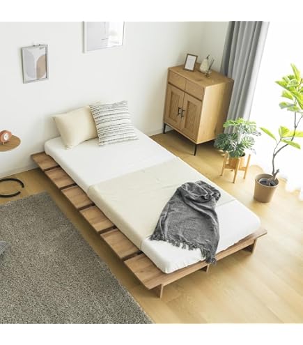 Amazon｜良木久印 ベッド シングル すのこベッド ステージタイプ 天然