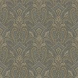 Chesapeake MAN01663 Barnes Paisley Damask Wallpaper, Navy by Chesapeake