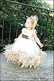 【ベビー＆こどものラグジュアリードレス】シャンパンフェザードレスfor Babies☆2歳までのお子様に！【Elegantly Yours】採寸オーダーオーラ―漂う海外の洗練されたベビードレス。写真撮