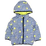 ジャンパー ベビー 赤ちゃん 男の子 フード付 リバーシブル 裏シープボア 中綿コート ブルー-ライム 80cm