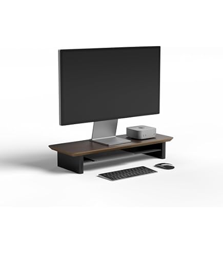 Amazon.co.jp: amesoba 木製 モニタースタンド 卓上 デスクシェルフ