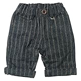 《春秋冬対応》BAROCK(バロック) ツィード風ストライプハーフパンツ 90cm/チャコール NO.F-561235