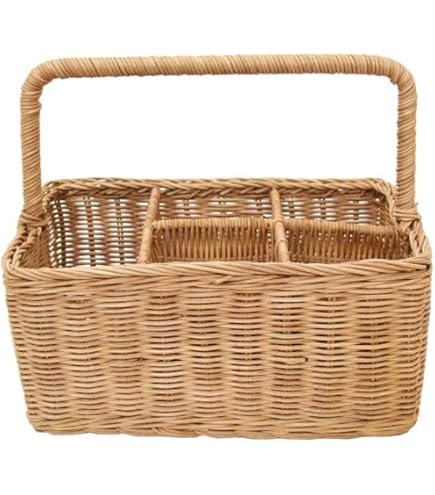 Amazon.co.jp: 型番051R 籐かご 上質天然素材 整理収納バスケット
