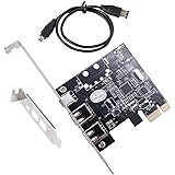 Windows 10用PCIe Firewireカード、デスクトップPC Windows 7用3ポート（2 x 6ピンおよび1 x 4ピン）PCI Expressコントローラカード、薄型ブラケットとケーブルを備えた