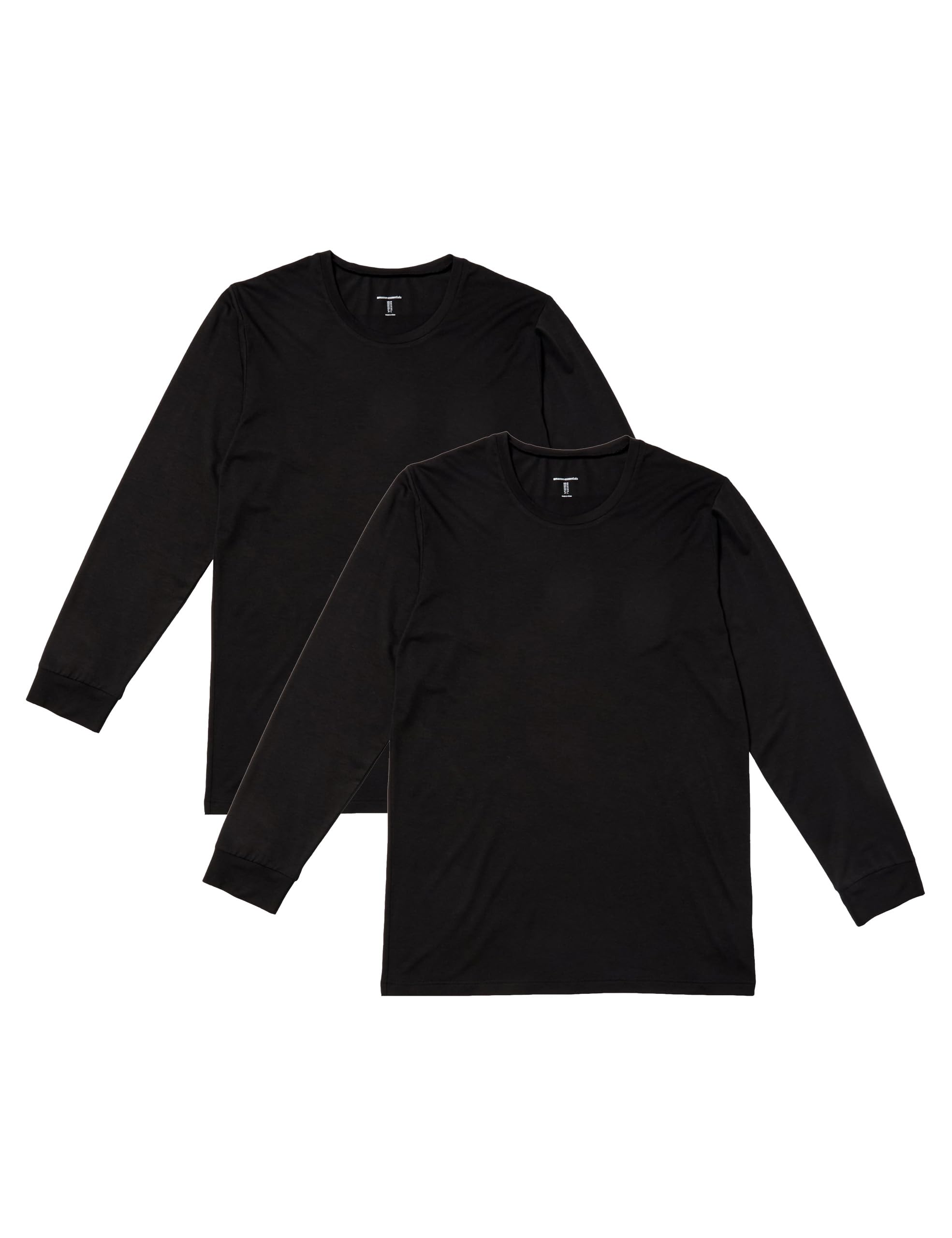 【タイムセール】【1,054円】 Amazon Essentials メンズ 防寒 発熱 防臭 長袖 丸首 アンダーシャツ 2枚組