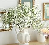 Coobl ®人工シルクフラワーSenior装飾フラワーBabysbreath花ウェディングブーケ花嫁Holding Garlands Vine Plant花嫁DIY花アートホーム装飾6pcs