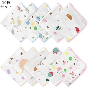 【4層ガーゼ】ガーゼハンカチ ベビー ガーゼタオル 赤ちゃん 子供 新生児用 ベビービブ 沐浴ガーゼ 沐浴布 無地 綿100% 出産祝い 4層ガーゼ 吸水性 薄手 ソフト 軽量 男の子 女の子 バスタオル 授乳ハンカチ 10枚セット30×30cm