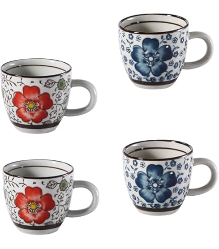 Amazon | Zxyler 花柄エスプレッソカップセット 55ml デミタスカップ