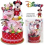 ディズニー おむつケーキ 出産祝いに大好評 ミニー 女の子 赤ちゃん必需品を詰め込み パンパース 61枚 豪華３段 DK3029Ｍ