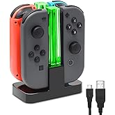 FastSnail Joy-Con Charging Dock Compatible with Nintendo Switch with Lamppost LED Indication, Joy-Cons Charger Stand Station 