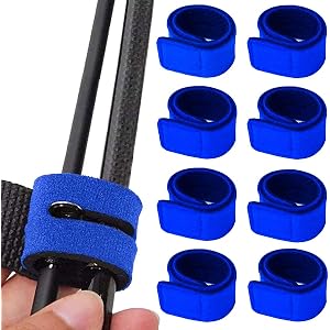 Borriem 8本 ロッドベルト 釣り竿バンド 釣り 固定用 保護ベルト 結びバンド【選べる3色】