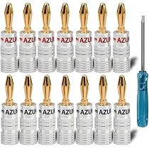 Amazon.co.jp: 24K 金メッキ バナナプラグ 14本セット ドライバー付