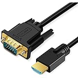 CHLIANKJ HDMI VGA 変換ケーブル, HDMI オス to VGA オス 1080p@60Hz 金メッキコネクター, PC、 モニター、 プロジェクター、 PS4、HDTV、 Xboxなどに対応 (1.8M)