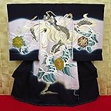 【雲海に金龍・龍の文字・黒】 男児　初着　祝着 のしめ 産着 男の子のお宮参り着物 高級 フードセットプレゼント付