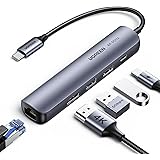 UGREEN ハブ USB-C 5-IN-1 USB3.0 HDMI 4K/60Hz RJ45 1Gbp伝送 USB3.0ポート搭載 PD充電100W出力 Windows 10/8.1/8/7/Vista/XP、Mac OS、linux、IOSに対応