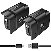2 Pack Rechargeable Controller Battery Pack Compatible with Xbox One/Xbox Series X|S with 4 Battery Doors & Micro USB Chargin