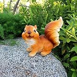 Liebeye 樹脂リスの置物 創造的な屋外シミュレーション動物芸術装飾 1312 17 * 11 * 15.5cm