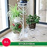 ヨーロッパスタイルの鉄製多層フラワースタンドバルコニースタンドリビングルームインテリアゼラニウム (色 : B, サイズ さいず : L l)