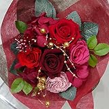 【プロポーズ・お祝いなどに】プリザーブドフラワー花束/ワイン　Sサイズ