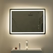 Amazon.co.jp: OSJ LED浴室ミラー 角型 50*70CM 横掛け縦掛け