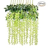 12PCS 観葉植物 人工壁掛け 人工藤 Zyurong 抗菌 防ウイルス 防カビ 消臭 大人気 家庭やパーティ飾り 壁面インテリア 飾り 結婚 披露宴