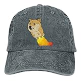 大人 デニム キャップフライング コーギー 今季最新 ダンス レジャー・キャップ カジュアル 紫外線対策 日よけ 小顔効果 プリント付き 無地 アスファルト