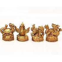 Amazon.co.jp: 真鍮製の四神獣、四方、緑龍、朱雀、玄武、白虎