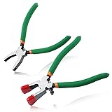 LEONTOOL ガラスランニングプライヤー ラバーチップ付き 2本セット ガラス ブレーカー プライヤー ステンドグラス ステンドグラスニッパー 口金つぶし キーフォブペンチツール バネ付 調整ネジ付 便利工具 プロ 切断工具