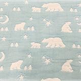 Cream gauze(クリームガーゼ) ６重ガーゼ生地 ハンカチ 日本製 (bear&star しろくま)