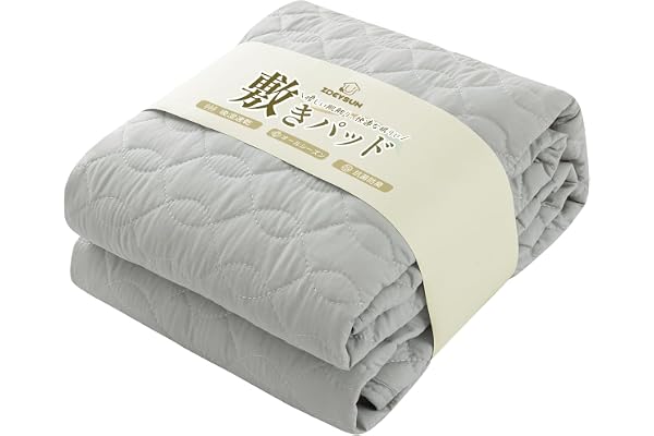 Zdeysun 敷きパッド シングル TEIJIN（帝人）マイティトップⅡ中綿 洗える ベッドパッド オールシーズン さわやか 抗菌 防臭 防ダニ加工 敷布団でもマットレスでも使える 四隅にゴム付き シーツパッド 吸湿速乾 優しい肌触り ベッドシーツ マットレスパッド 耐久性 敷きパット 敷パッド 敷パット ベッド グレー 100*200cm