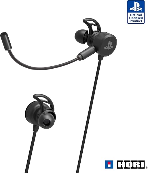 【PS5動作確認済】有線 ホリゲーミングヘッドセット インイヤー for PlayStation®4 ブラック【SONYライセンス商品】 - 1
