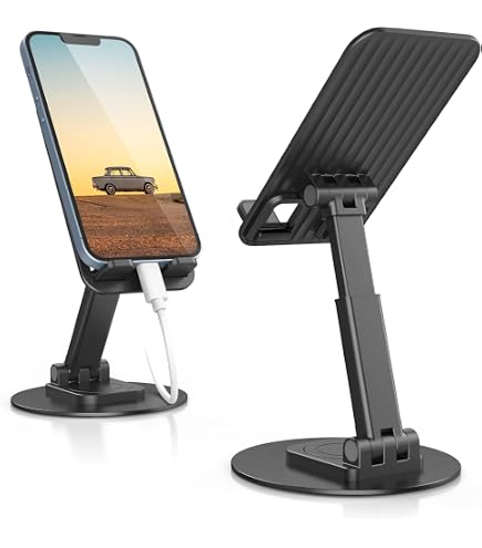 Adjustable Cell Phone Stand, OMOTON Aluminum Desktop Cellphone Stand With Anti-Slip...