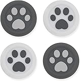 GeekShare PS4 /PS5/Switch Pro コントローラー コントローラー 保護カバーアシストキャップ 猫 肉球 かわいい (黒白)