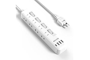 Mscienエムサイン 電源タップ usb付き 8個AC口 1個usbc 3個usba 延長コード 1m 雷ガード usb コンセント oa スイッチ付き 壁掛け たこあしコンセント テーブルタップ マルチタップ スイングプラグ おしゃれ 分岐 タコ