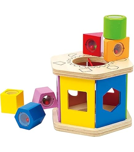 Hape(ハペ)  1-2-3 シェイプソーターE0500 Amazon | Hape 1-2-3 シェイプソーターE0500 | はめこみ・形合わせ