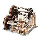 立体 パズル 木製 3d ウッド ギア レーザー プレゼント おもちゃ 知育玩具 オモチャ 新年 ギフト クリスマス プレゼント 贈り物 イラスト説明書 DIY 手つくりキット 水車 ローラーコースター 専門道具不要 接続剤不要 (Size : 電動タイプ)