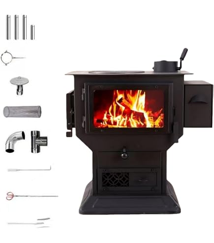 Amazon.co.jp: 厚みのある鋳鉄カーボンストーブ、屋内石炭ストーブ、多