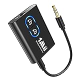 1Mii Bluetooth トランスミッター レシーバー 一台二役 ブルートゥース 低遅延Bluetooth5.3 送信機 受信機 2台同時接続 aptX Adaptive/aptX LL/aptX HD/AAC/AUX対応 イヤホンジャック 3.5mm TV/PC/スピーカー/ホーム/飛行機/車載/ボート/ジム用 充電しながら使用可 小型 ML300（ブラック）